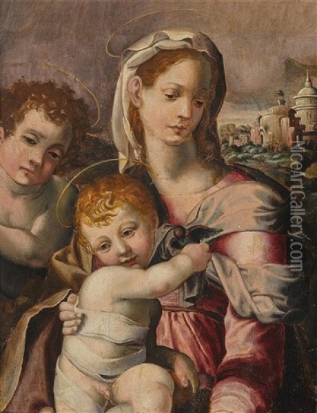 Maria Mit Dem Kind Und Dem Johannesknaben Oil Painting - Michele Tosini