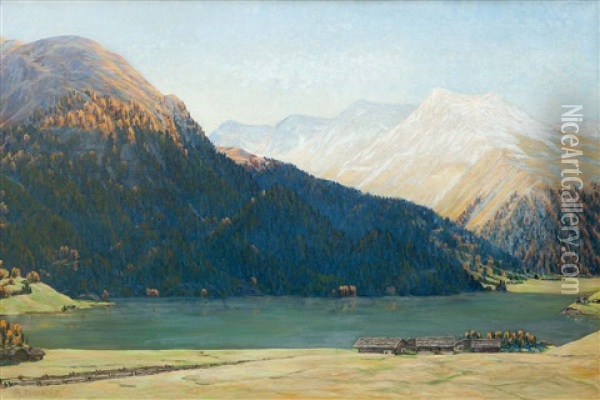 Davoser-see Oil Painting - Philipp Bauknecht