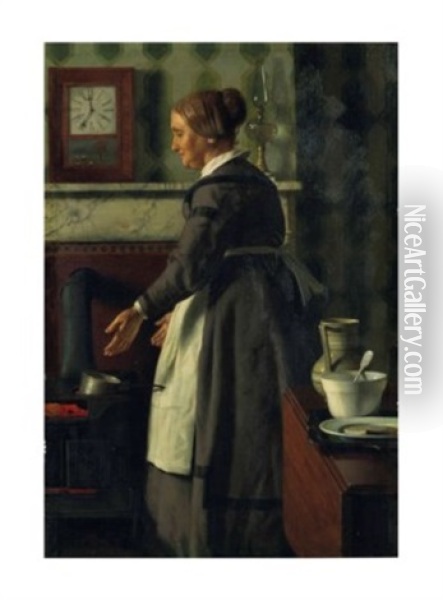 Kitchen Scene Oil Painting - Seymour Joseph Guy