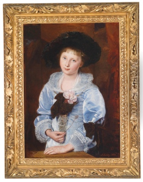 Erzherzogin Luise Von Osterreich-toskana (1870-1947), Portrat Im Alter Von 13 Jahren Oil Painting - Louis Kolitz