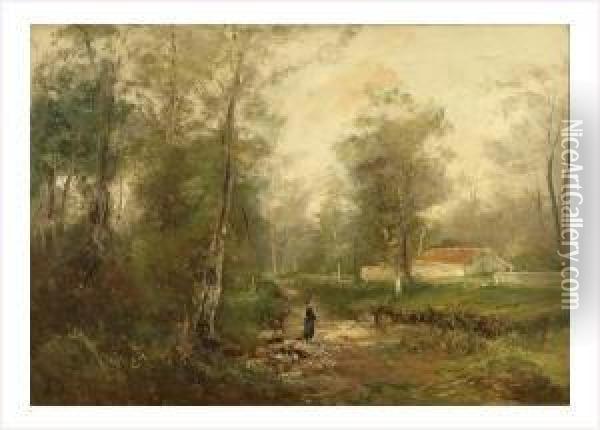 Lones Au Bord Du Rhone Oil Painting - Alfred Godchaux
