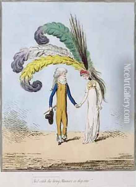 And catch the living Manners as they rise Oil Painting - James Gillray