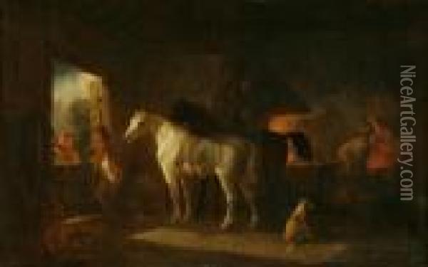 Stalla D'inverno Oil Painting - George Morland