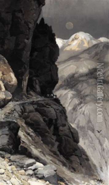 Pack Trail, Grand Canyon Oil Painting - Thomas Moran