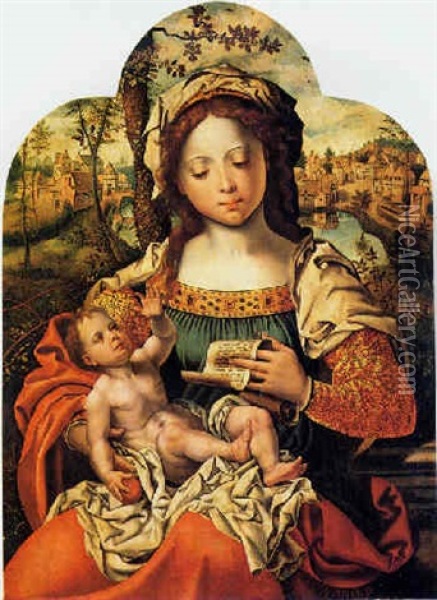 Madonna Con Bambino Oil Painting - Pieter Coecke van Aelst the Elder