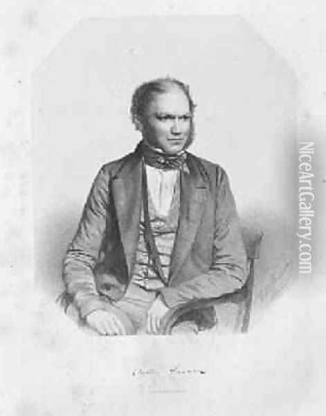 Charles Robert Darwin 1809-82 1849 Oil Painting - Thomas Herbert Maguire