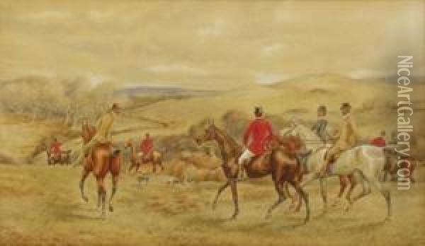 A Hunting Party Oil Painting - Edward Benjamin Herberte