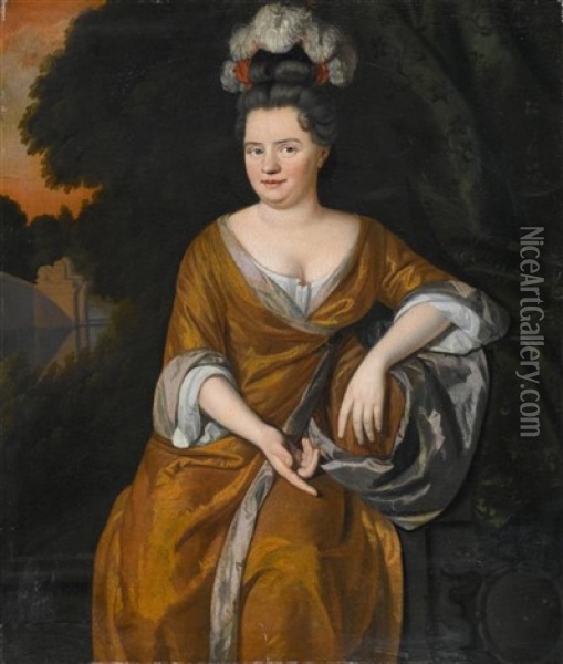 Portrait Einer Edlen Dame (furstin Von Waldeck-pyrmont?) Oil Painting - Nicholas van Ravesteyn II