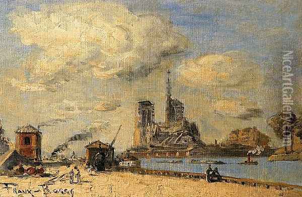 Banks of the Seine Oil Painting - Frank Myers Boggs