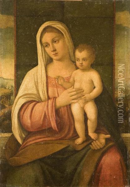 Madonna Con Bambino. Oil Painting - Francesco Bissolo