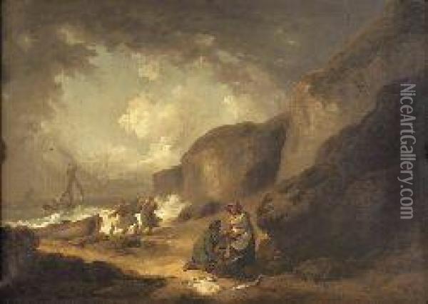 Landing The Catch Oil Painting - George Morland