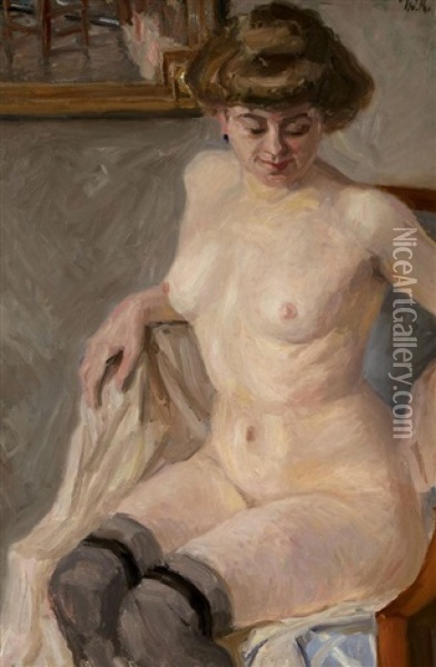 Weiblicher Akt Oil Painting - Philipp Klein