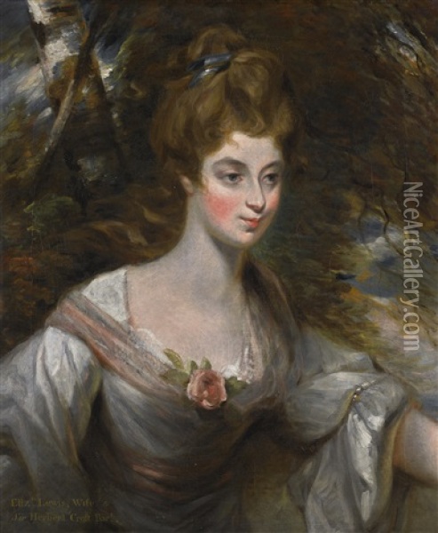 Portrait Of Elizabeth, Lady Croft (1754-1815) Oil Painting - John Constable