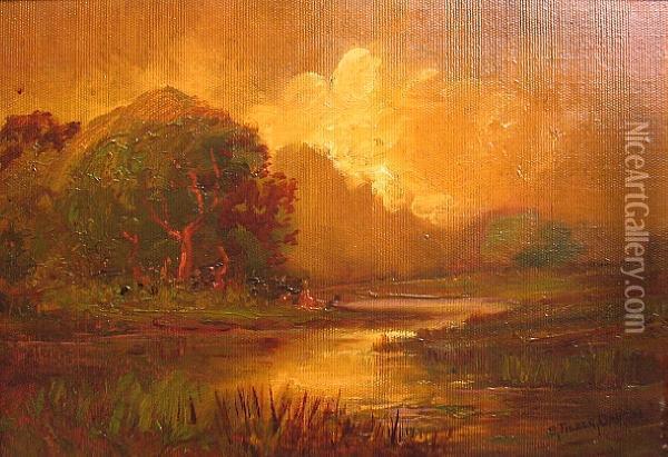 Golden Meadow And Marsh Oil Painting - Tilden Dakin