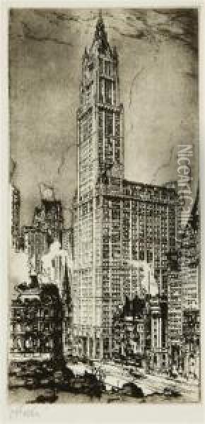 Demolishing; High Bridge, New York Oil Painting - Earl Horter