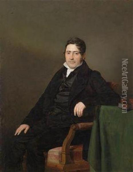 Portrait Of University Professor Dr. Med. Sigmund Caspar Fischer Oil Painting - Ferdinand Georg Waldmuller