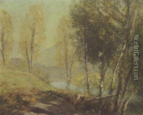 Autumn In The Glen Oil Painting - Sir David Murray