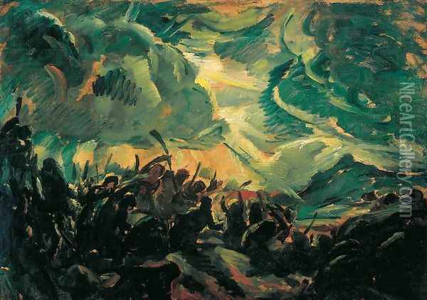 Battle Oil Painting - Bela Ivanyi Grunwald