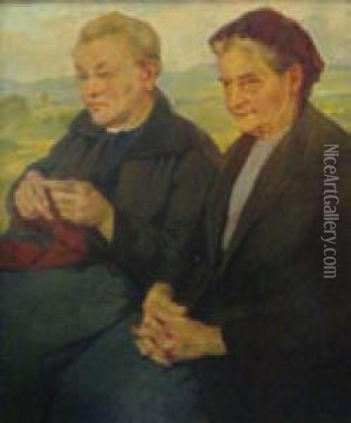 Portrait De Couple Oil Painting - Ivan Thiele