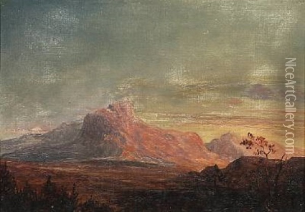View Of The Sabine Hills Oil Painting - Frederik (Fritz) Petzholdt