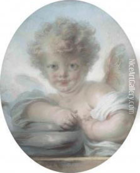 A Child In The Guise Of Cupid, Oil Painting - Jean-Honore Fragonard