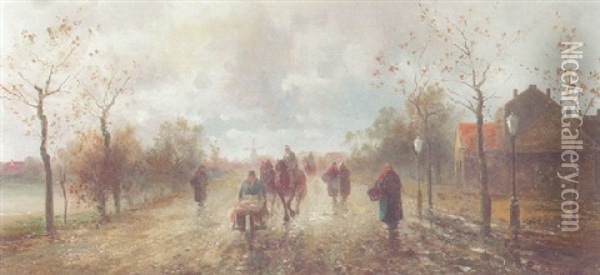 Landstrasse Oil Painting - Emil Barbarini