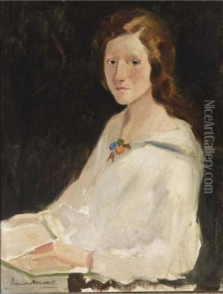 Portrait Of A Lady Oil Painting - Simon Maris