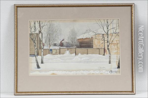 Talvipaiva - Vinterdag Oil Painting - Carl Johan Danielson