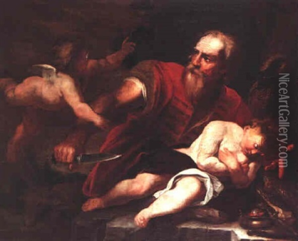 The Sacrifice Of Isaac Oil Painting - Francesco M. Raineri (Schivenoglia)