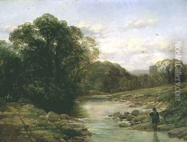 A Sylvan Stream Oil Painting - Thomas Creswick