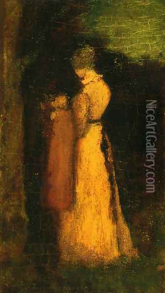 Mother and Child Oil Painting - Albert Pinkham Ryder