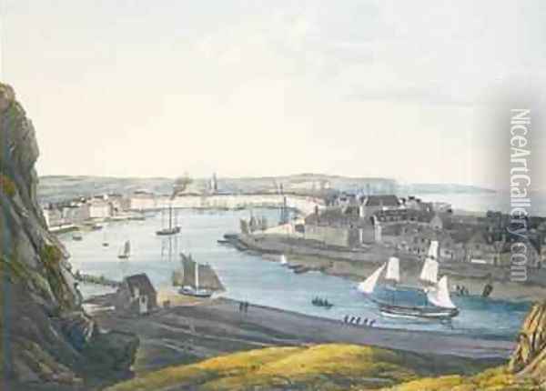View of Dieppe Oil Painting - Luttringshausen, Johann Heinrich