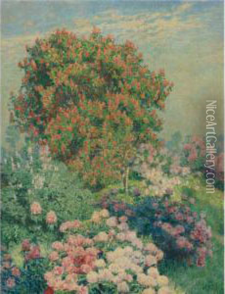 The Flower Garden In May Oil Painting - Emile Claus