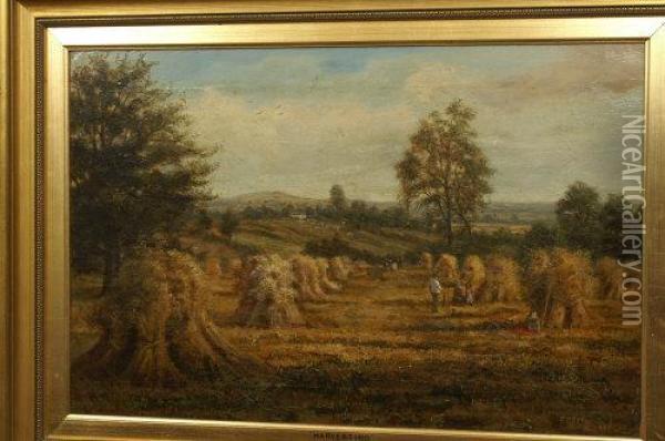 Harvesting Oil Painting - Enoch Crosland