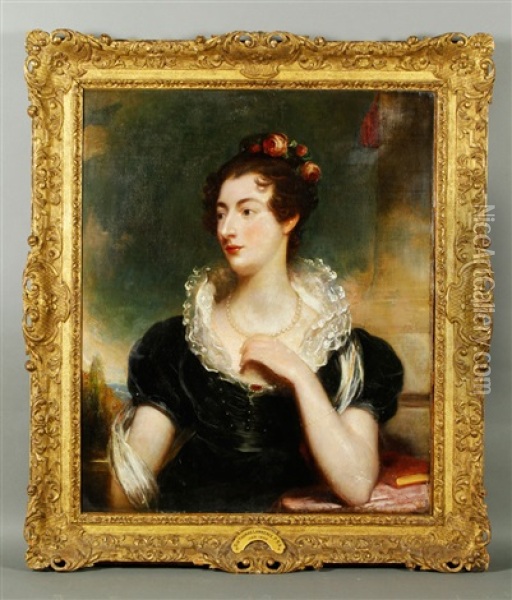 Portrait Of A Young Woman With A Ruffled Collar Oil Painting - Thomas Lawrence