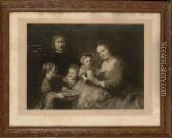Portrait De Famille Oil Painting - Rembrandt Van Rijn