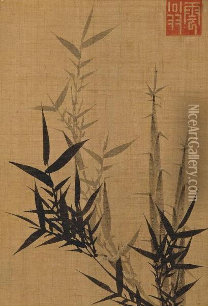 Bamboo Oil Painting - Yu Duck Jang