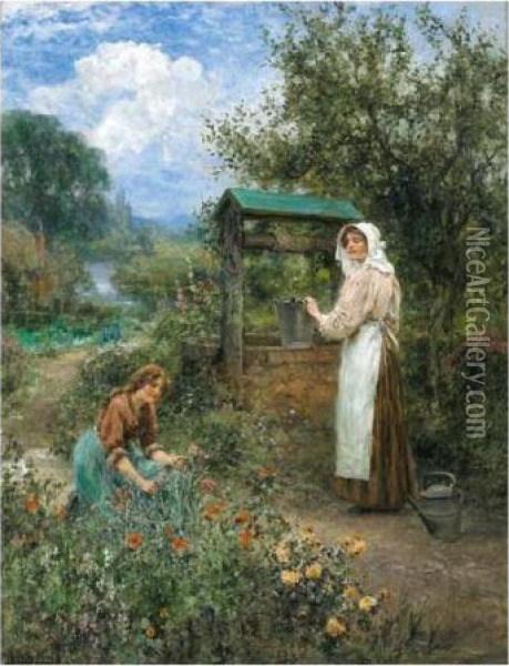 The Days At The Well Oil Painting - Henry John Yeend King