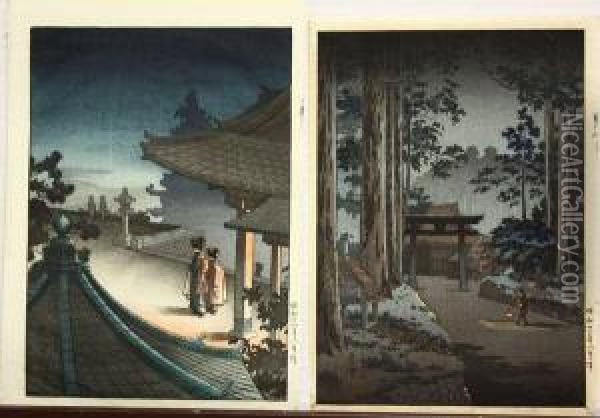 Niidera/night At Nii-temple Oil Painting - Tsuchiya Koitsu