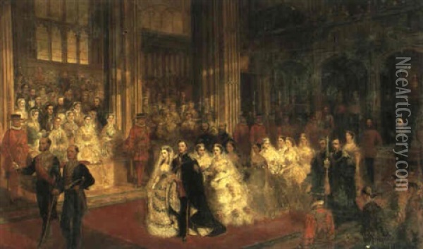 The Marriage Of Their Royal Highnesses The Prince Of Wales  And The Princess Alexandra Of Denmark Oil Painting - William Powell Frith