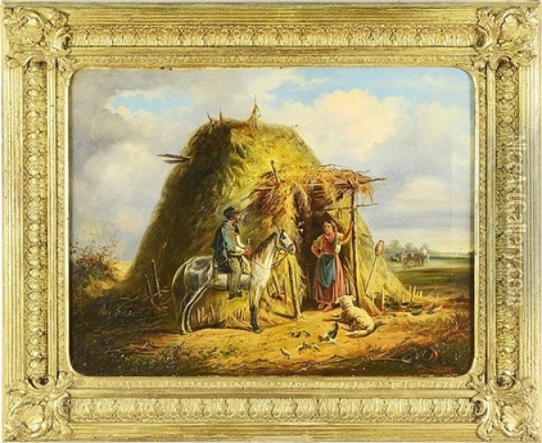 A Rural Scene Oil Painting - Johann Gualbert Raffalt