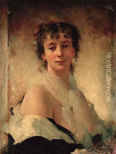 Buste de jeune femme Oil Painting - Charles Chaplin
