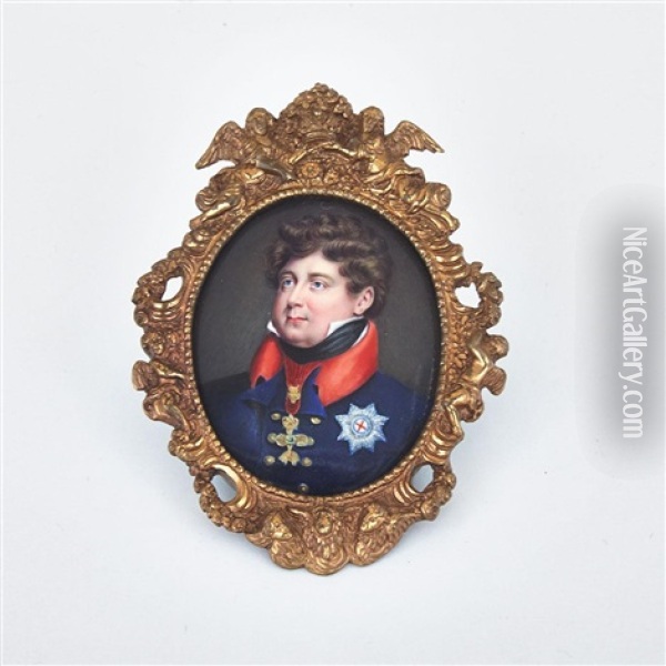 Portrait Miniature Of King George Iv Oil Painting - Sampson Towgood Roch