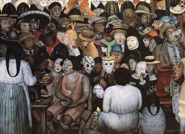 The Day of the Dead (Bottom Detail) 1924 Oil Painting - Diego Rivera