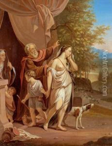 Biblical Scene Oil Painting - Johann Ullrich Stahelin