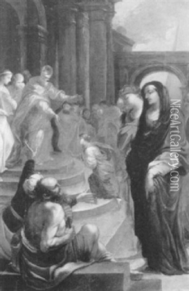 The Presentation Of The Virgin Oil Painting - Pietro da Cortona