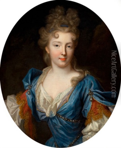 Francoise-marie De Bourbon, Duchesse D'orleans (daughter Of Gaston D'orleans) Oil Painting - Pierre Gobert