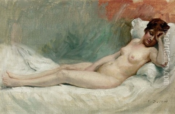 Femme Nue Etendue Oil Painting - Frederic Dufaux