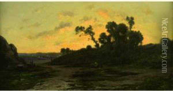 Paysage A La Bergere Et A La Pature Oil Painting - Frederick T. Stuart