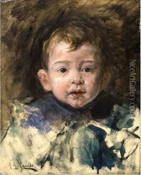 Portrait De Jeune Garcon. Oil Painting - Eduardo Leon Garrido